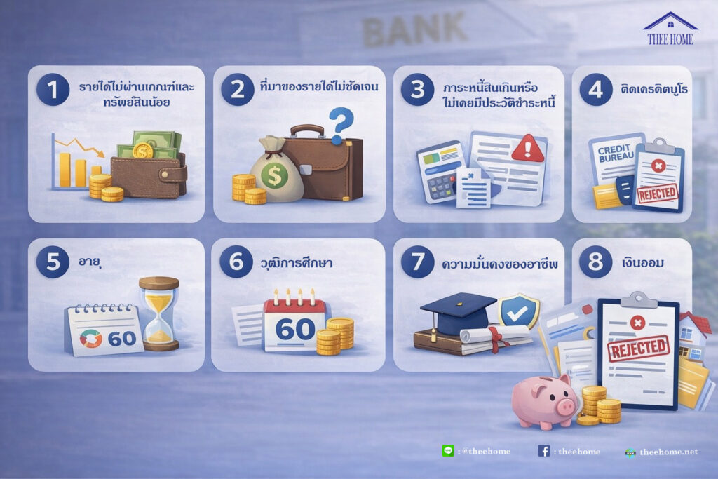 เพราะเหตุใดจึงถูกธนาคารหรือสถาบันการเงินปฏิเสธการให้สินเชื่อเพื่อที่อยู่อาศัย